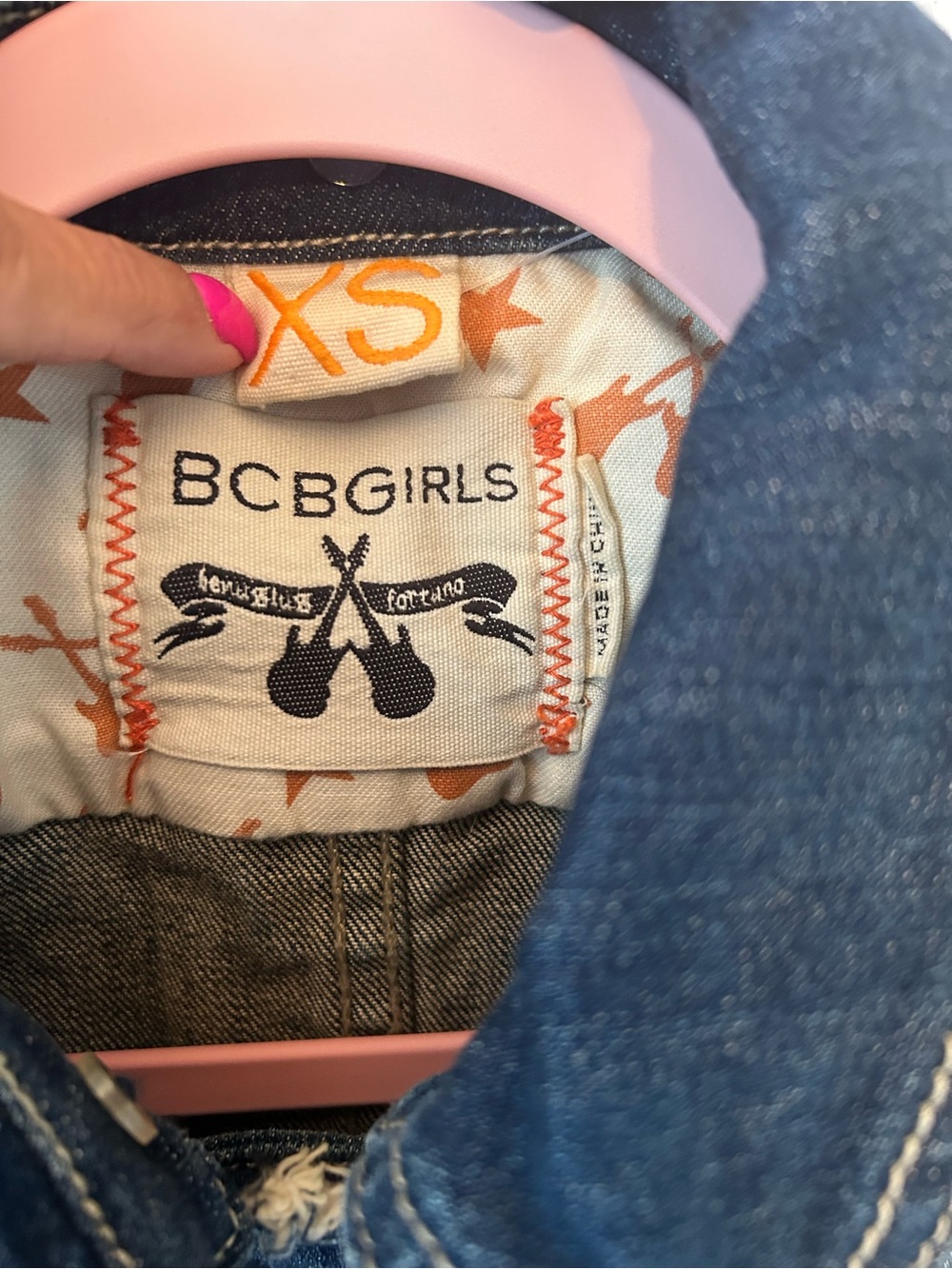 Y2K Vintage BCBGirls  dark wash denim jacket  a double-breasted button front - Picture 2 of 6